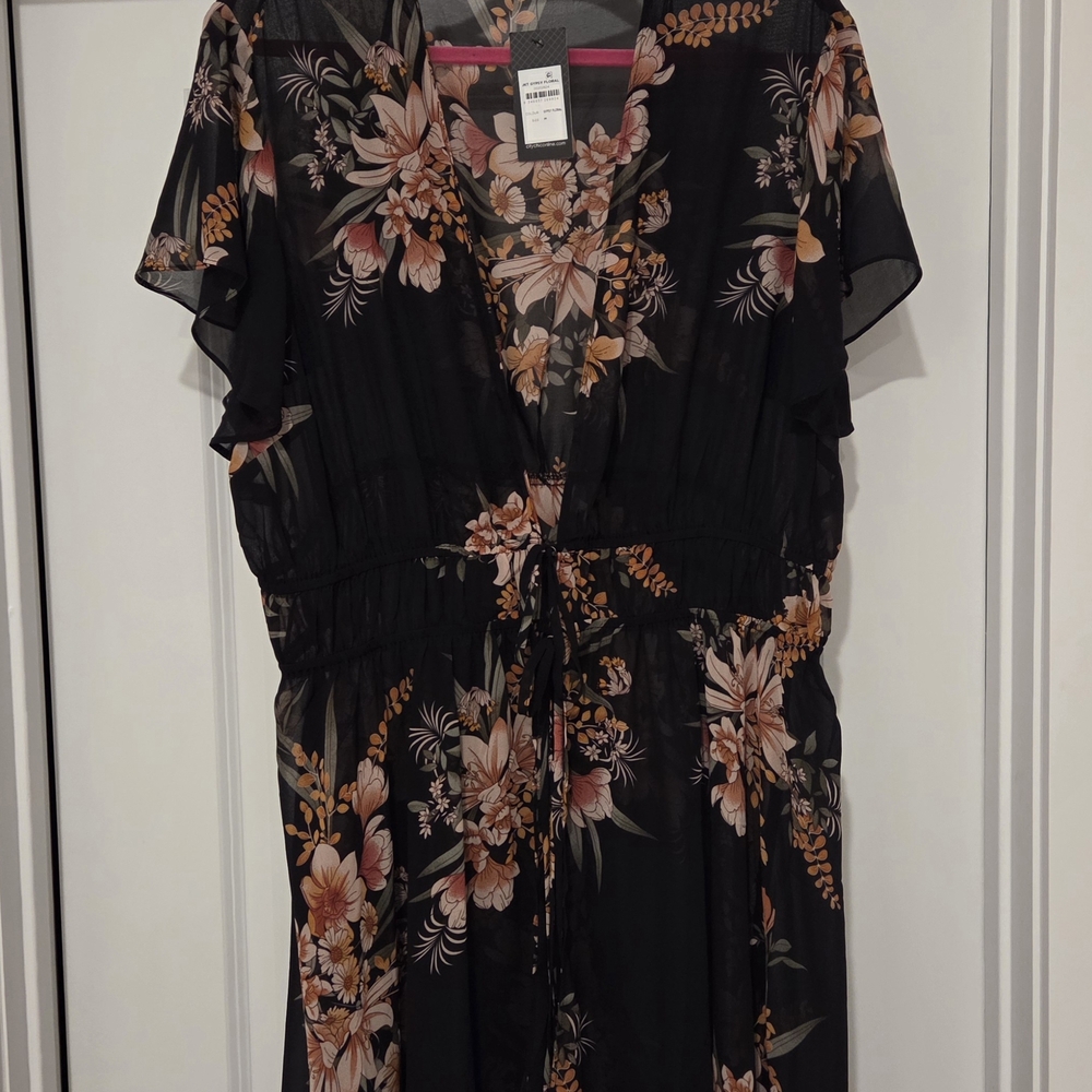 City Chic Hi Lo Floral Cover Up Size 18 NWT